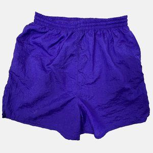 Vintage Shell Shock Nylon Crinkle Shorts High Waist Front Pockets Womens Large L